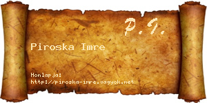 Piroska Imre névjegykártya