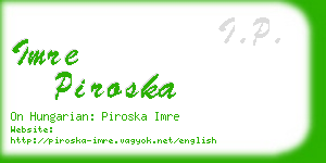 imre piroska business card